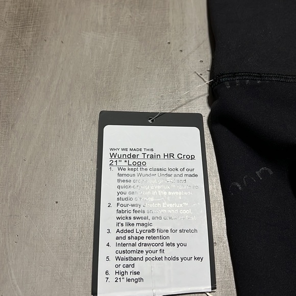 🍋Lululemon Wunder Train High-Rise Crop 21”, *Special Edition, NWT - Picture 12 of 12